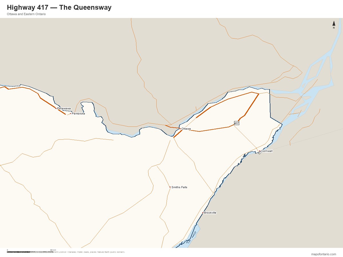 Highway 417 route map